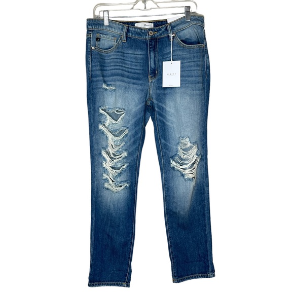 KanCan Distressed Medium Wash Boyfriend Relaxed Fit Denim Jeans Size 9/28 - Picture 5 of 16